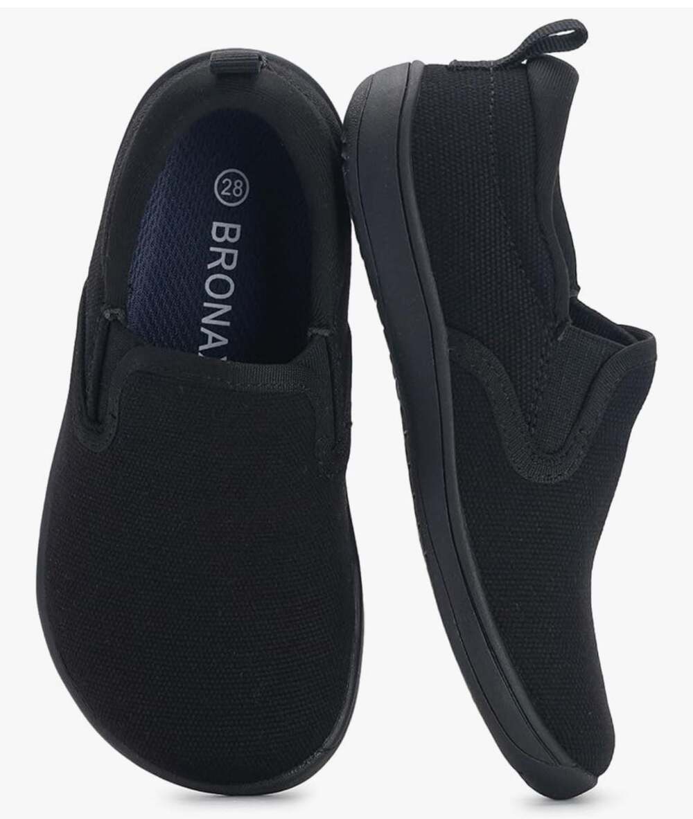 BRONAX Barefoot Slip On Shoes Black Minimalist WideToe Box Comfort New Todlr S 6
